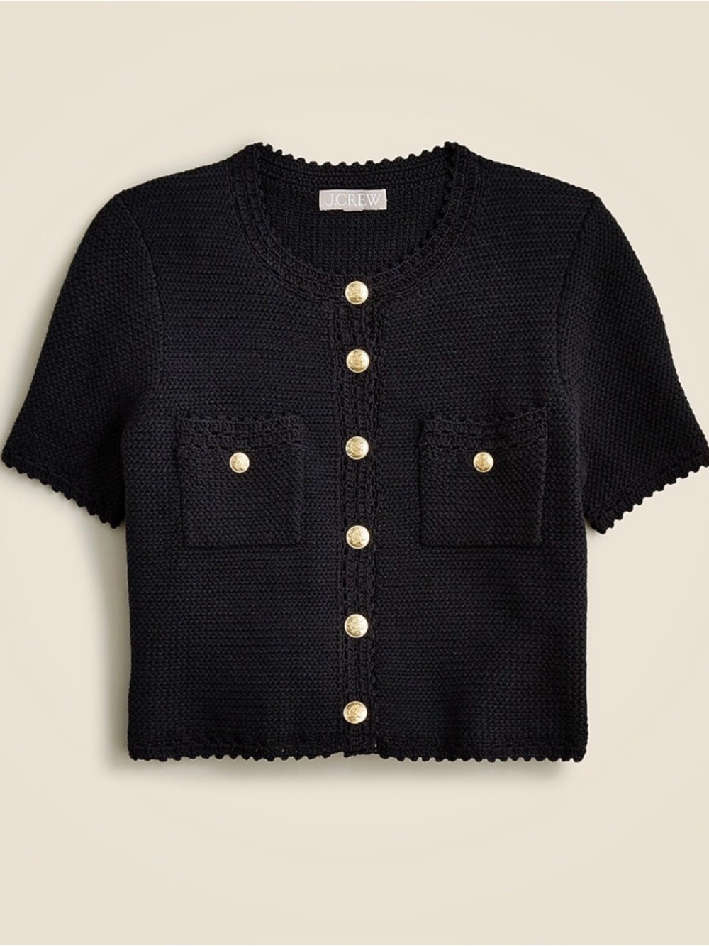 J.Crew Short-Sleeve Sweater Lady Jacket in black Size Small